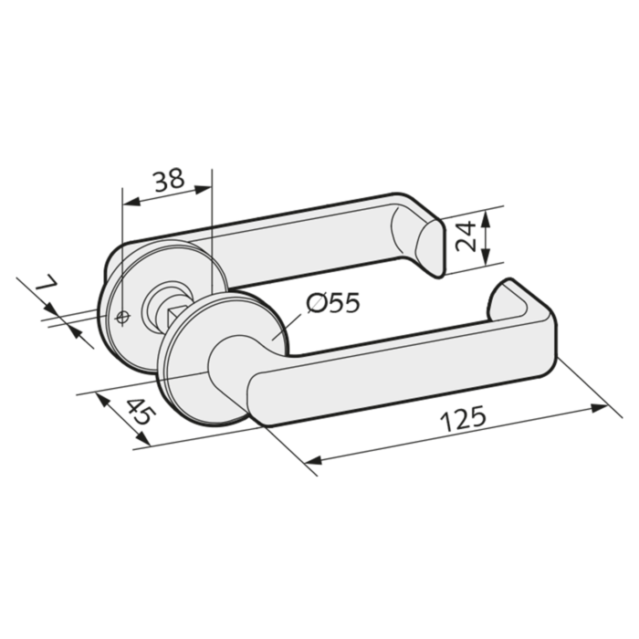 WSS Türdrücker flachovale Form mit Rosetten
