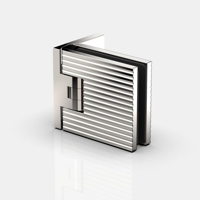 Pauli und Sohn Duschpendeltuerband Flamea+ Linea Glas an Wand 90° in glanzverchromt