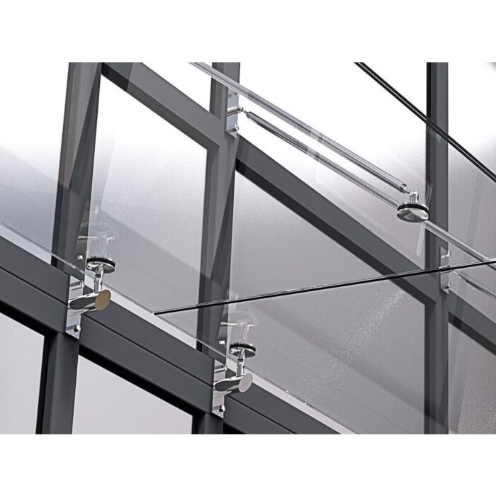 P+S Vordachsystem mit Zugstangen Typ Z-05 - Detailansicht des Wandflansches