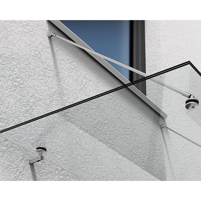 P+S Vordachsystem mit Zugstangen Typ Z-08 - Detailansicht des Wandflansches
