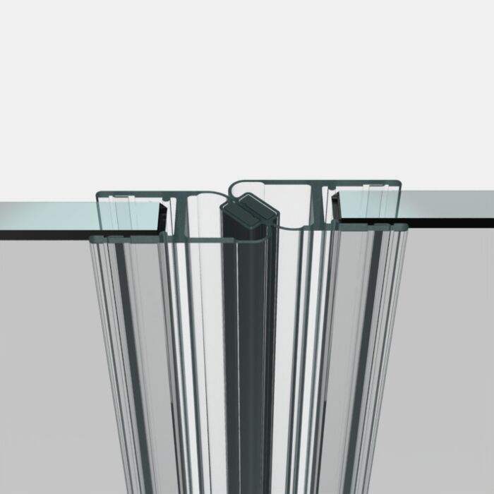 Magnetdichtung 180° Glas-Glas für Duschtueren
