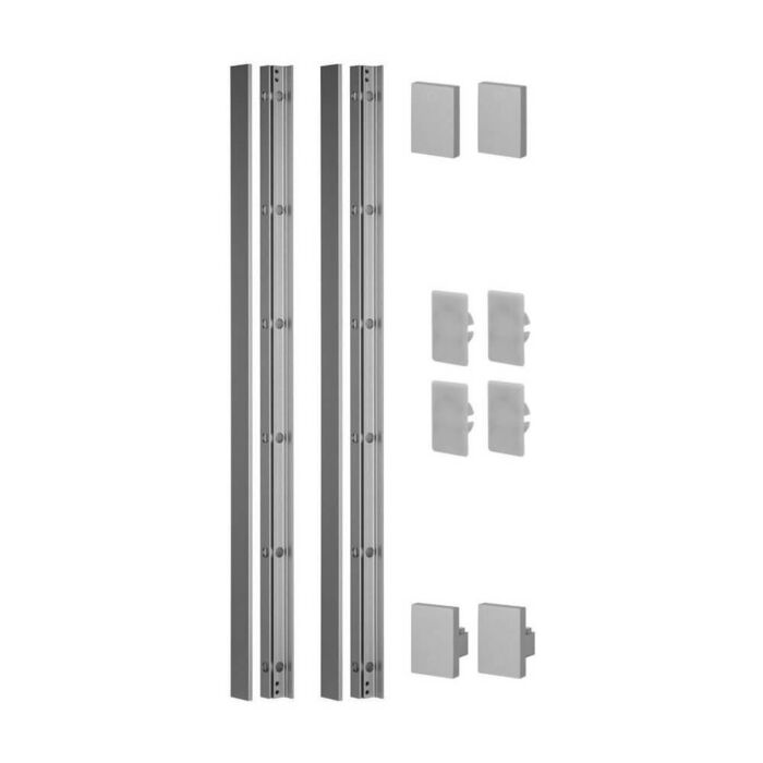 Profilset EASY GLASS VIEW für Wandmontage in Aluminium roh
