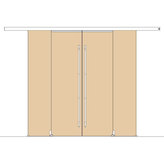 Holzschiebetuerbeschlag MUTO Telescopic - Wandmontage