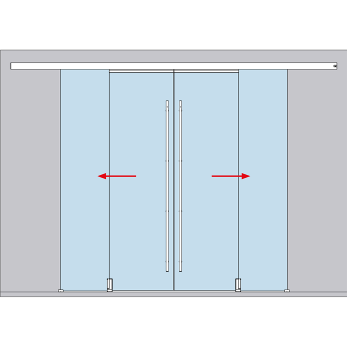 Schiebetuerbeschlag MUTO Telescopic - Wandmontage