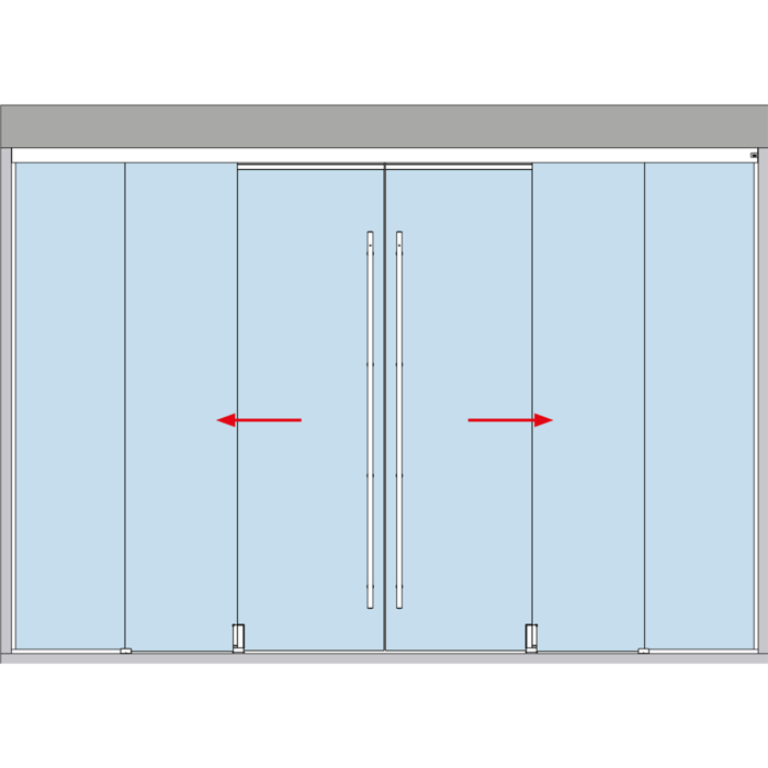 Schiebetuerbeschlag MUTO Telescopic Set 4flg mit Festteil