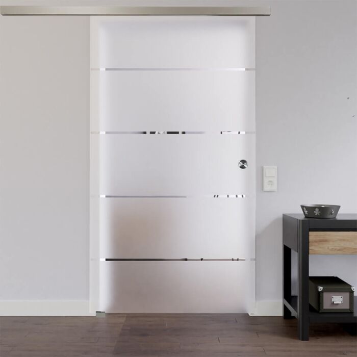 Glasschiebetuer zur Wandmontage mit Steifen - Smart Line Soft