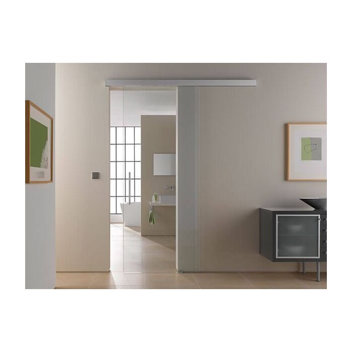 Einbaubeispiel - Vitris Portavant G 120 Schiebetürbeschlag-Set zur Wandmontage in silber eloxiert