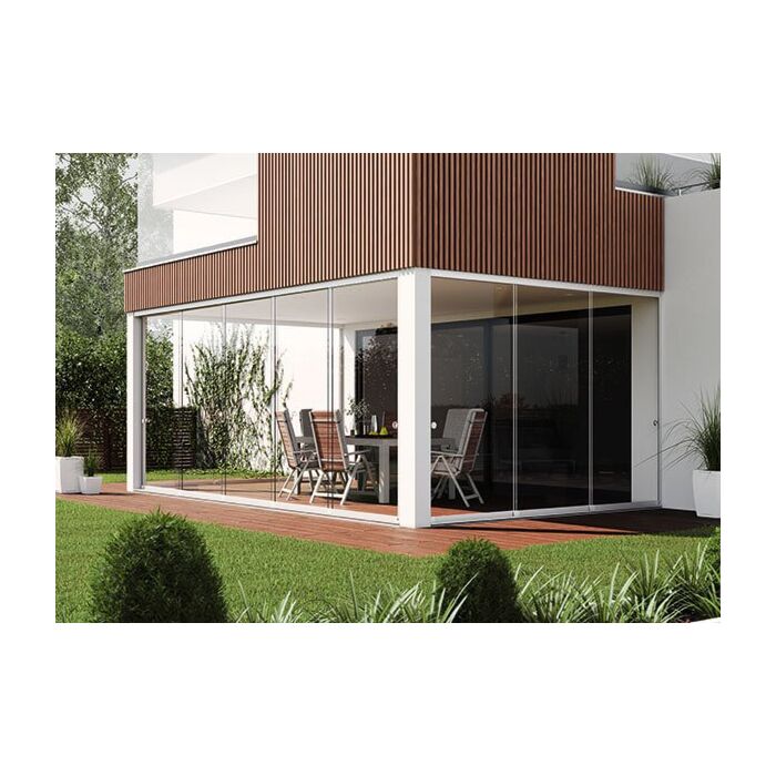 vitris Atrivant 80 Glasschiebetürbeschlag für Balkon- und Terrassenverglasungen - hier eine Terrassenverlasung
