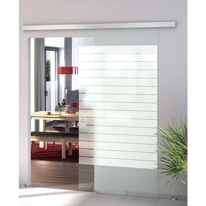 Glasschiebetuer mit NOVA 180 zur Wandmontage