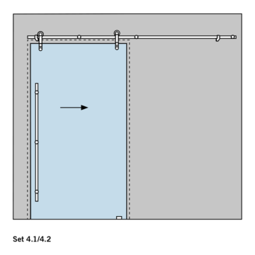 Dorma Manet Compact Schiebetuerset 4.1 mit versenkten Punkthaltern