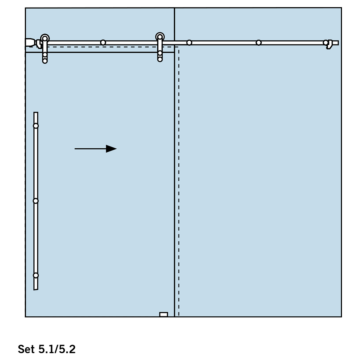 Dorma Manet Compact Set 5.2 mit aufliegenden Punkthaltern