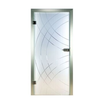 Glastür satiniert mit Motiv Pure
