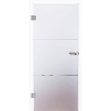 Glastür aus Klarglas mit Motiv Unit III