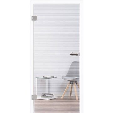 Glastür aus Klarglas mit Motiv Fine Line quer