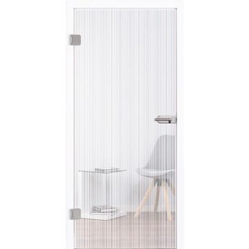 Glastür aus Klarglas mit Motiv Fine Line beidseitig