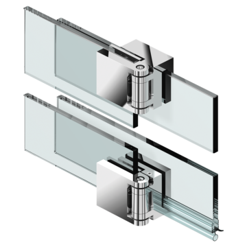 Fluture Bandset fuer Duschtueren 180° nach aussen oeffnend