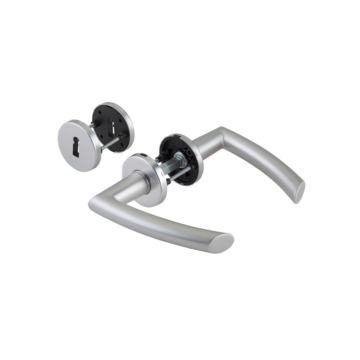 DORMA Arcos Drückergarnitur für 38-43 mm Holztüren, inkl. Buntbart-Rosetten