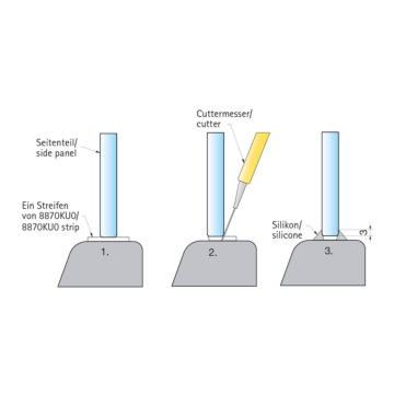 Montagehilfen aus Weich-PVC á 2 mm und 3 mm