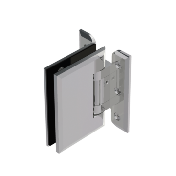 Chalet PT Pendeltuerband eckig Glas an Wand 90°, für 10mm Glasdicke - mit 85° Feststellung