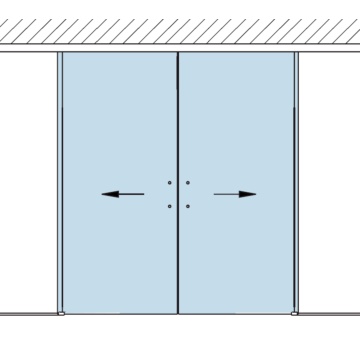 Darstellung mit einer 2flügeligen Glasschiebetür