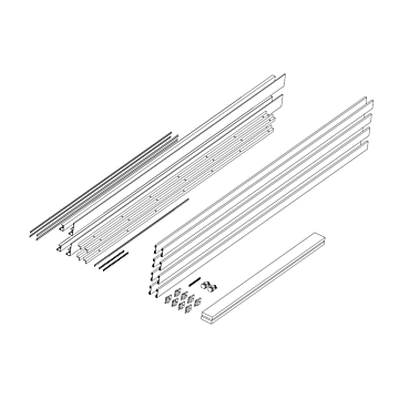 MUTO Comfort L 80 Pocket Profilbausatz für Wandtaschenbau, für eine 2fluegelige Glasschiebetuer