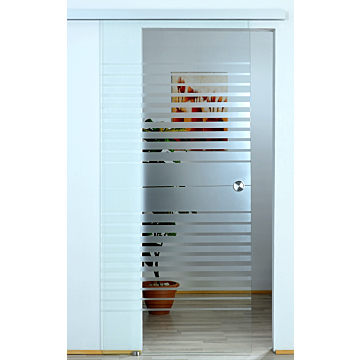 BASIC Glasschiebetür Streifenverlauf - Smart Line Soft zur Wandmontage