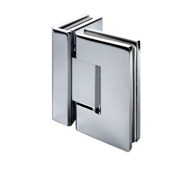 S1000 Plus Pendeltürband Glas an Glas 90°, in glanzverchromt