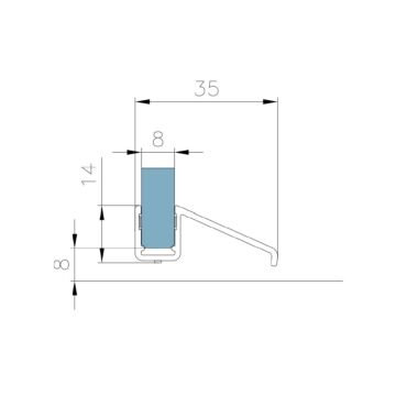 Wasserabweiser für Duschtüren, für 6 und 8 mm Glas