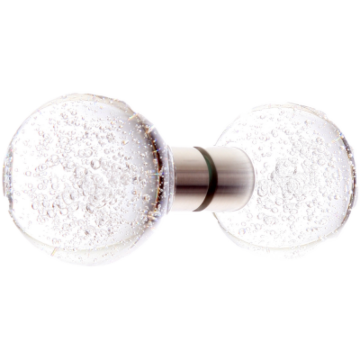 Griffpaar aus Klarglas mit Luftblasen in Kugelform, ab Durchmesser 50 mm
