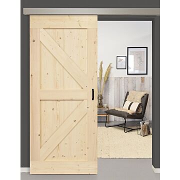 BASIC - Set Holzschiebetür mit Grifftechnik, Schiebetürbeschlag geschlossen, zur Wandmontage