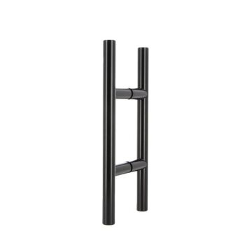 Türgriff aus Edelstahl schwarz pulverbeschichtet, Durchmesser 25 mm - Griffbereich rund