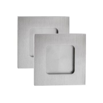 eckiges Griffmuschelpaar 68 x 68 mm in Edelstahloptik