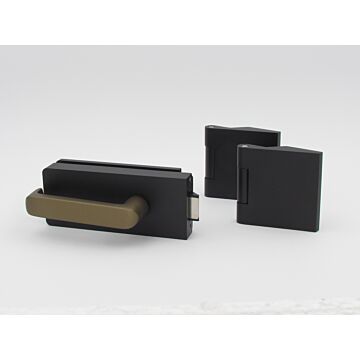 DORMA Edition "1121" - schwarz matte Beschläge Office / Studio Classic mit Türdrücker in goldbrauner Optik