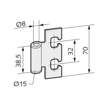 WSS Rahmenteil fuer Stahlzarge für Aufnahmeelement VN7608_160 mm
