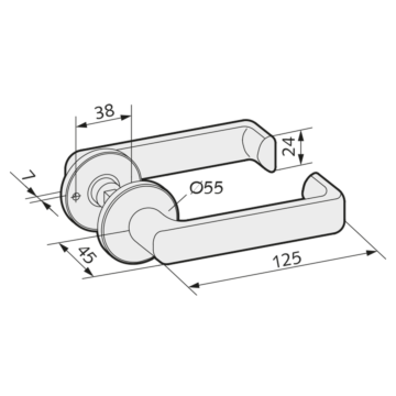 WSS Türdrücker flachovale Form mit Rosetten