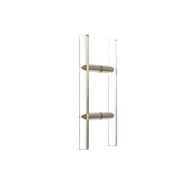 Paar Stangengriff aus klarem oder matten Glas Drm. 30 mm mit  Edelstahlstützen