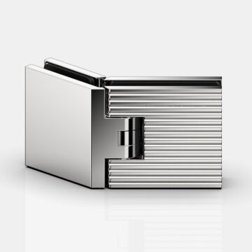 Flamea+ Linea Pendeltürband für Dusche, Glas an Glas 135°, in glanzverchromt