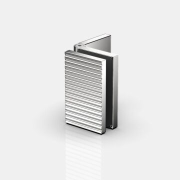 Flamea+ Linea Winkelverbinder für Festteile Glas an Wand 90°, flexibel 60 - 100° verstellbar, in glanzverchromt