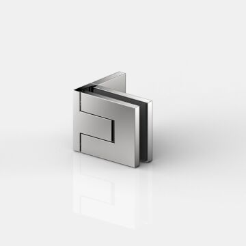 Flamea pro mini Duschtürpendelband Glas an Wand 90°, glanzverchromt
