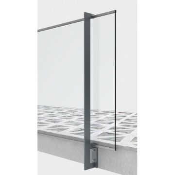 Einbaubeispiel - Geländerpfosten mit Ganzglasgeländer, Ausführung mit Frontmontage