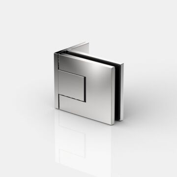Pauli und Sohn Pontere+ Duschtürpendelband Glas an Wand 90° mit einseitiger Befestigungslasche in glanzverchromt