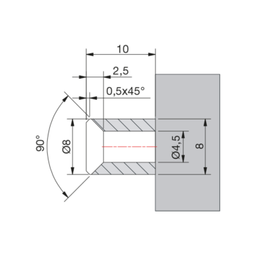 Halteleiste für Duschdichtungen für 6/8 mm Glas, 2.500 mm, zur Wandmontage