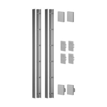Profilset EASY GLASS VIEW für Wandmontage in Aluminium roh