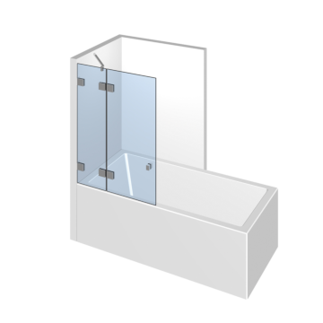 Glasdusche Flamea 7-603, 1flg. Duschtür mit Festeil auf/an der Badewanne