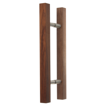 Türgriffpaar aus Holz - Griffbereich eckig 40 x 40 mm, 500 mm lang