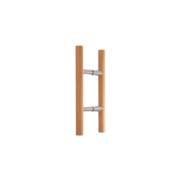 Türgriff aus Holz mit Edelstahlstützen Drm. 25 oder 30 mm - runder Holzstab Länge ab 350 mm