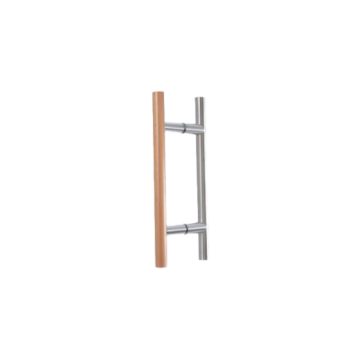 Türgriff aus Holz und Edelstahl Drm. 25 oder 30 mm - Griffbereich rund ab Länge 350 mm