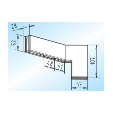WSS Winkel-Gegenkasten GK 42.4, Abwinklung 91°-134° / 136°-179°, ohne Anschlag, Innenansicht