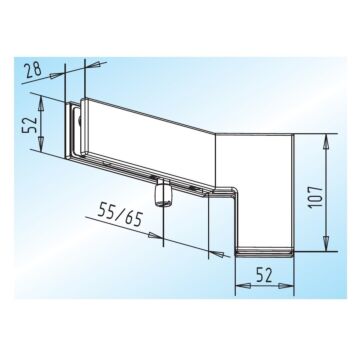 WSS Winkel-Klemmbeschlag PT 42.2, Abwinkelung 91°-134° / 136°-179°, links oder rechts