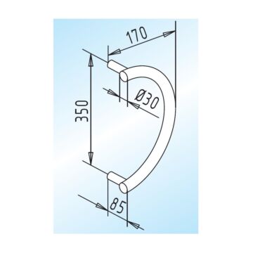 Türgriff, Halbkreis-Form, 350 mm Achsabstand, als Paar